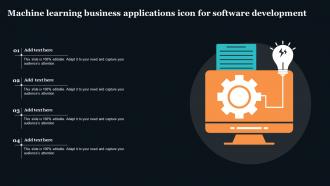 Machine Learning Business Applications Icon For Software Development