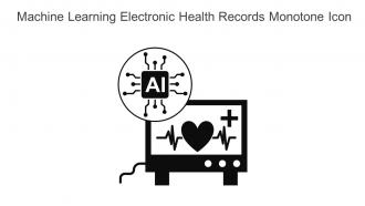 Machine Learning Electronic Health Records Monotone Icon In Powerpoint Pptx Png And Editable Eps Format