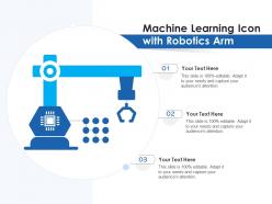 Machine learning icon with robotics arm
