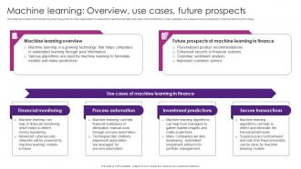 Machine Learning Overview Use Cases The Future Of Finance Is Here AI Driven AI SS V