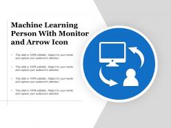Machine learning person with monitor and arrow icon