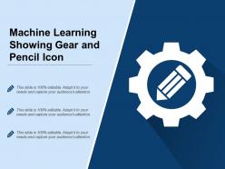 Machine learning showing gear and pencil icon