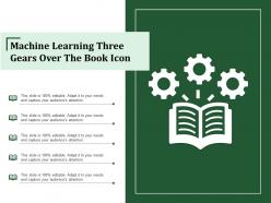 Machine learning three gears over the book icon