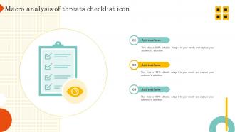 Macro Analysis Of Threats Checklist Icon