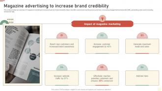 Magazine Advertising To Increase Brand Credibility Approaches Of Traditional Media