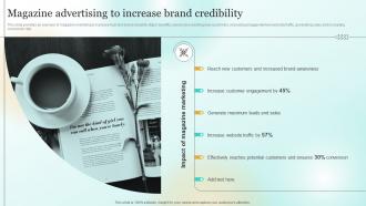 Magazine Advertising To Increase Brand Credibility Marketing Plan To Enhance Business Mkt Ss