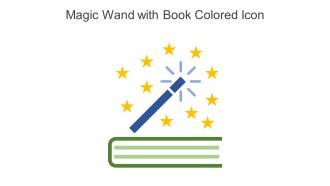 Magic Wand With Book Colored Icon In Powerpoint Pptx Png And Editable Eps Format