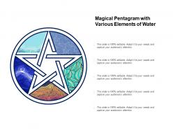 Magical pentagram with various elements of water