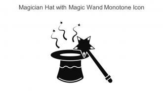 Magician Hat With Magic Wand Monotone Icon In Powerpoint Pptx Png And Editable Eps Format