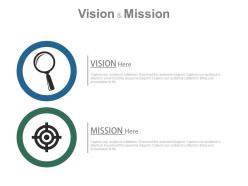 Magnifier and target board for vision and mission powerpoint slides