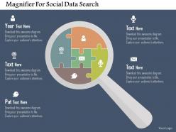 Magnifier for social data search flat powerpoint design