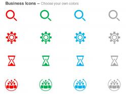 Magnifier process gears time management teamwork ppt icons graphics