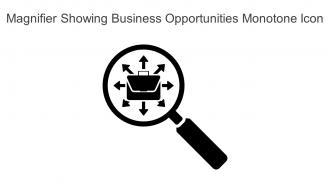 Magnifier Showing Business Opportunities Monotone Icon Powerpoint Pptx Png And Editable Eps Format