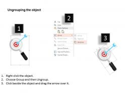 Magnifier target dart for search flat powerpoint design