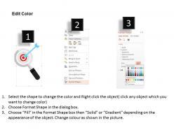 Magnifier target dart for search flat powerpoint design