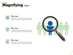 Magnifying glass and bulb idea ppt powerpoint presentation model icons