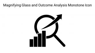 Magnifying Glass And Outcome Analysis Monotone Icon In Powerpoint Pptx Png And Editable Eps Format