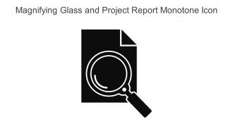 Magnifying Glass And Project Report Monotone Icon In Powerpoint Pptx Png And Editable Eps Format