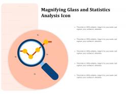 Magnifying glass and statistics analysis icon