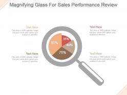 Magnifying glass for sales performance review powerpoint slide themes