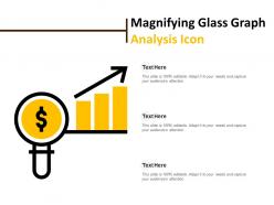 Magnifying glass graph analysis icon