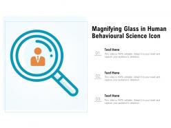 Magnifying glass in human behavioural science icon