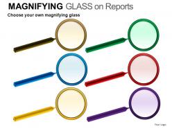 Magnifying glass on reports powerpoint presentation slides db