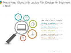 Magnifying glass with laptop flat design for business focus ppt diagrams