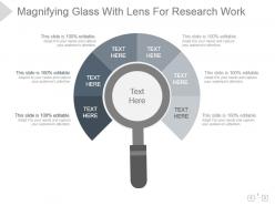 Magnifying glass with lens for research work presentation diagram
