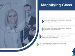 Magnifying glass with project management strategy