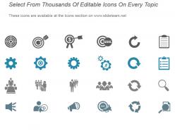 Magnifying lens with icons for employee growth ppt icon