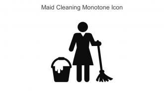 Maid Cleaning Monotone Icon In Powerpoint Pptx Png And Editable Eps Format