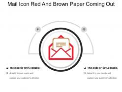 Mail icon red and brown paper coming out