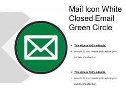Mail icon white closed email green circle