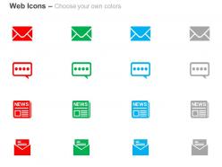 Mail icons web based communication ppt icons graphics