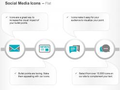 Mail news chat social communication ppt icons graphics
