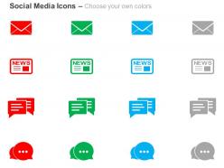 Mail news chat social communication ppt icons graphics