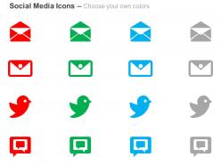 Mail tweet option on web communication ppt icons graphics