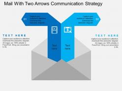 Mail with two arrows communication strategy flat powerpoint design