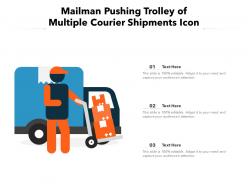 Mailman Pushing Trolley Of Multiple Courier Shipments Icon