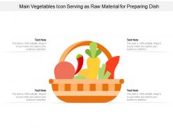 Main vegetables icon serving as raw material for preparing dish
