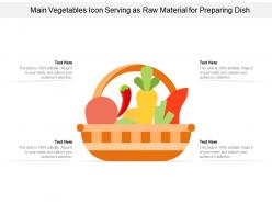 Main vegetables icon serving as raw material for preparing dish