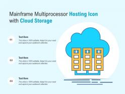 Mainframe multiprocessor hosting icon with cloud storage