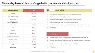Maintaining Financial Health Of Organization Income Investment Strategy For Long Strategy SS V