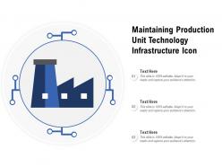 Maintaining production unit technology infrastructure icon