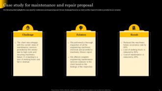 Maintenance And Repair Proposal Powerpoint Presentation Slides