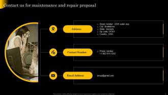 Maintenance And Repair Proposal Powerpoint Presentation Slides