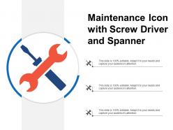 Maintenance icon with screw driver and spanner