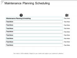 Maintenance planning scheduling ppt powerpoint presentation visuals cpb