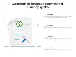 Maintenance services agreement with currency symbol
